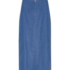 A VIEW Line Twill Skirt Denim Blue
