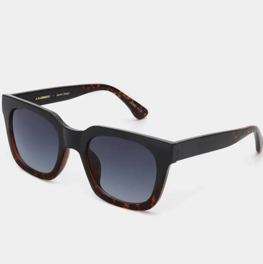 A.KJAERBEDE Nancy Black Demi Tortoise