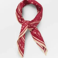 BECK SÖNDERGAARD Fleur Cotta Scarf Tibetan Red