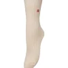 BECK SÖNDERGAARD Rose Wola Sock Cement Beige