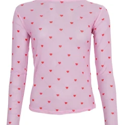 BLACK COLOUR Bcannie Mesh Blouse Pink Heart