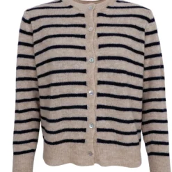 BLACK COLOUR Bcdell Stripe Knit Cardigan Red