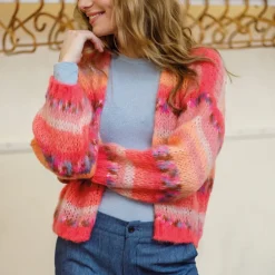 BLACK COLOUR Bclagoon Multi Cardigan Peach Multi