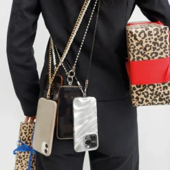 BLACK COLOUR Bclori Beaded Phone Chain Hvid