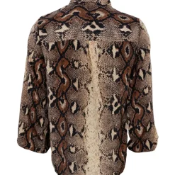 BLACK COLOUR Bcluna Blouse Collar Python