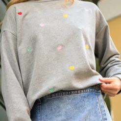 BLACK COLOUR Bcsita Heart Sweatshirt Grey