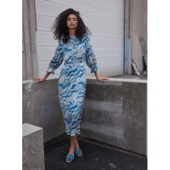 BRUUNS BAZAAR Floret Clarenas Dress Blue Lace
