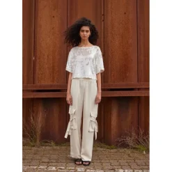 BRUUNS BAZAAR Mossrose Ginia Blouse Hvid Sølv
