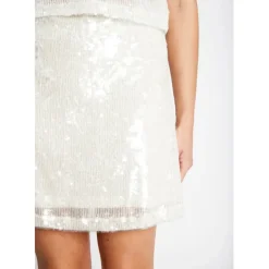 BRUUNS BAZAAR Mossrose Joan Skirt Hvid Sølv