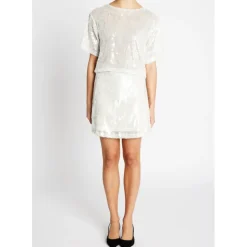 BRUUNS BAZAAR Mossrose Joan Skirt Hvid Sølv