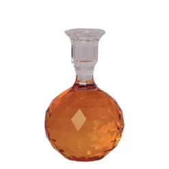 C'EST BON Krystal kuglestage m/graveringer, rav, 16,5xø10cm