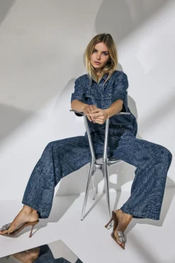 CO' COUTURE Dean Denim Wide Pant Denim Blue