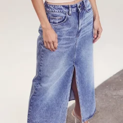 CO' COUTURE Vika CC Slit Denim Skirt