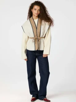 CO' COUTURE Vola Wrap Vest Bone