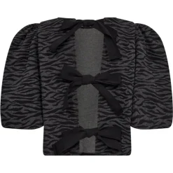 CO' COUTURE Zebra Bow Blouse Black