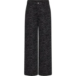 CO' COUTURE Zebra Grey Wide Pants Black