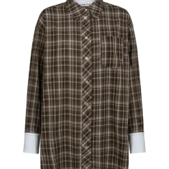 HAUTE L'AMITIE Loose Check Shirt Mocca