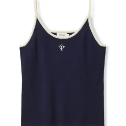 HAUTE L'AMITIE Neckline Logo Tee Mocca