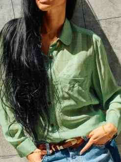 HEYANNO Devotion Silk Shirt Watergrass