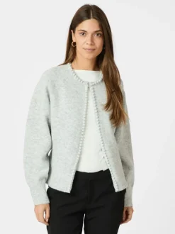 NEO NOIR Amiri Cable Knit Blouse Light Grey