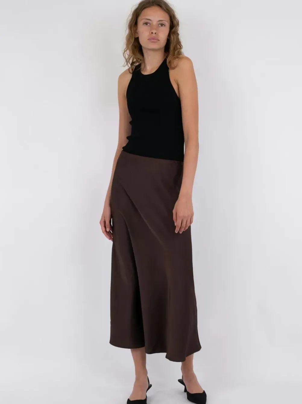 NEO NOIR Bovary Skirt Dark Brown