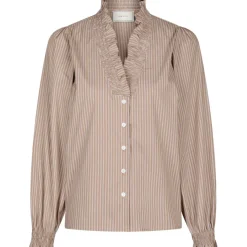 NEO NOIR Brielle Stripe Shirt Brown
