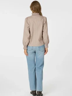 NEO NOIR Brielle Stripe Shirt Brown