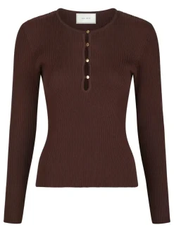 NEO NOIR Carlton Knit Blouse Brown
