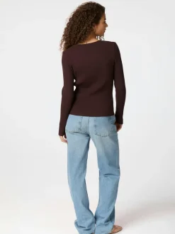 NEO NOIR Carlton Knit Blouse Brown