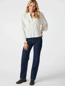 NEO NOIR Degas Embroidery Blouse Off White