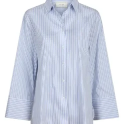 NEO NOIR Dita Mini Stripe Shirt Light Blue