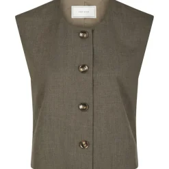 NEO NOIR Gamina Structure Waistcoat Khaki