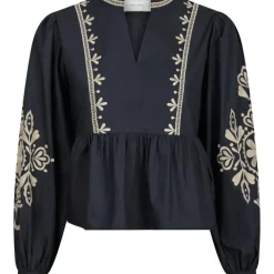 NEO NOIR Ginia Emb Blouse Navy