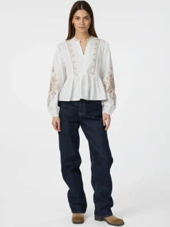 NEO NOIR Ginia Emb Blouse Off White