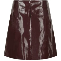 NEO NOIR Hemie Patent Skirt Burgundy