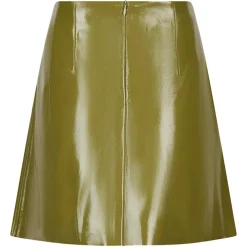 NEO NOIR Hemie Patent Skirt Olive