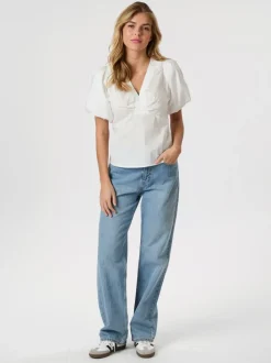 NEO NOIR Irina Poplin Blouse Hvid