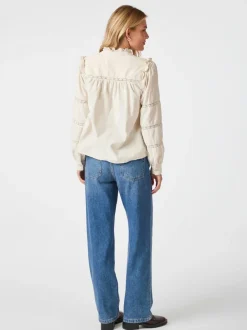 NEO NOIR Isala Corduroy Shirt Ivory