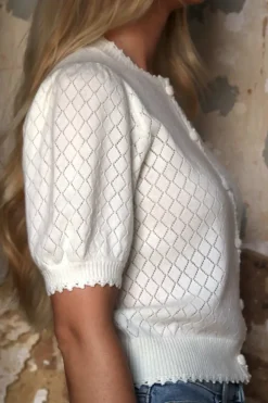 NEO NOIR Kilua Fluffy Wrap Knit Blouse