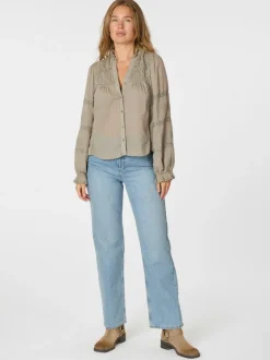 NEO NOIR Lyla S Voile Blouse Smoke Green