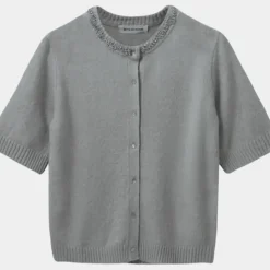 NEO NOIR Missy Knit Tee Light Grey Melange