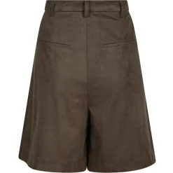 NEO NOIR Nika Faux Suede Bermuda Shorts Dark Brown