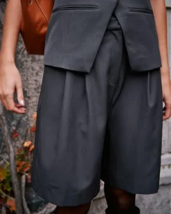 NEO NOIR Nika Structure Shorts Dark Grey