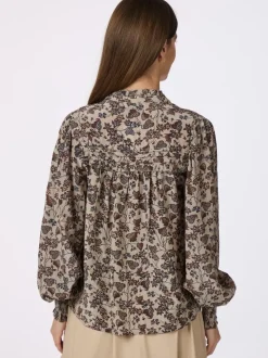 NEO NOIR Rhia Drapy Ivy Blouse Taupe
