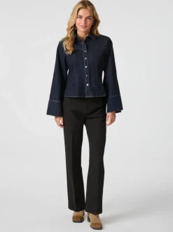 NEO NOIR Rosa Denim Shirt Dark Blue