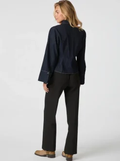 NEO NOIR Rosa Denim Shirt Dark Blue