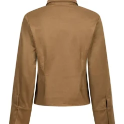 NEO NOIR Rosa Faux Suede Shirt Cognac