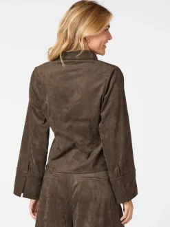 NEO NOIR Rosa Faux Suede Shirt Dark Brown