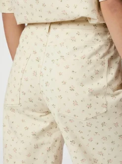 NEO NOIR Semba Floral Denim Pant Off White