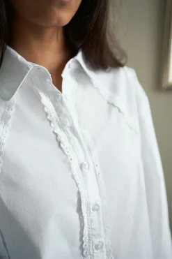 NEO NOIR Tilly C Poplin Shirt White